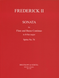 Frederick Ii Sonata Bb Flute & Basso Spitta 76 Sheet Music Songbook