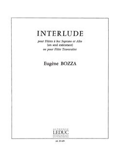Bozza Interlude Flute Solo (sop & Alto Recorder) Sheet Music Songbook