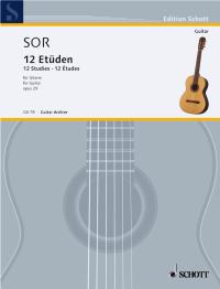 Sor Studies (12) Op29 Guitar Sheet Music Songbook