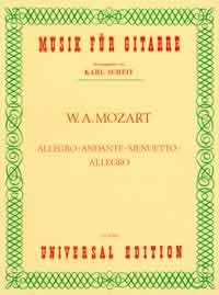 Mozart Allegro Andante Menuetto Allegro Guitar Sheet Music Songbook