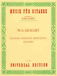 Mozart Allegro Andante Menuetto Allegro Guitar Sheet Music Songbook