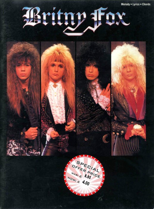 Britny Fox Guitar Melody/lyrics Sheet Music Songbook