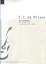 Milano Six Fantasias Guitar Sheet Music Songbook