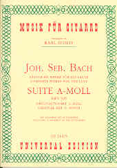 Bach Lute Suite Amin Bwv995 Scheit Guitar Sheet Music Songbook