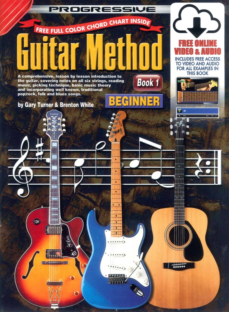 Progressive Guitar Method 1 Beginner + Online Sheet Music Songbook