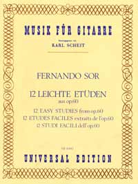 Sor 12 Easy Studies Op60 Ed Scheit Guitar Sheet Music Songbook