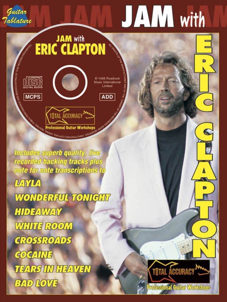 Eric Clapton Jam With Book & Cd Guitar Tab Sheet Music Songbook