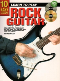 10 Easy Lessons Rock Guitar Book + Cd & Dvd Sheet Music Songbook