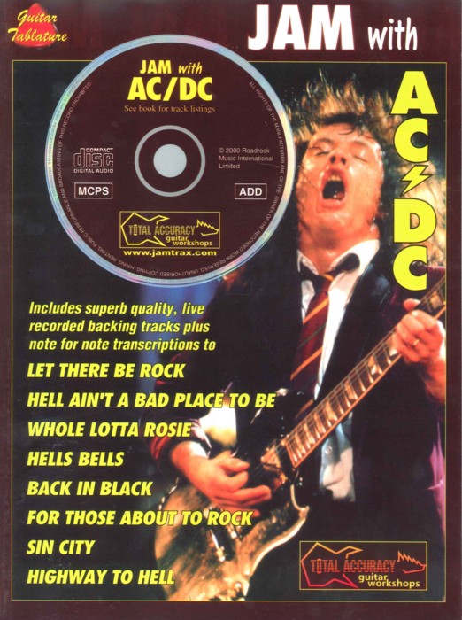 Ac/dc Jam With Book & Cd Guitar Tab Sheet Music Songbook