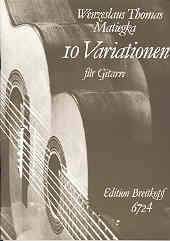 Matiegka Variations (10) Nagel/meunier Guitar Sheet Music Songbook