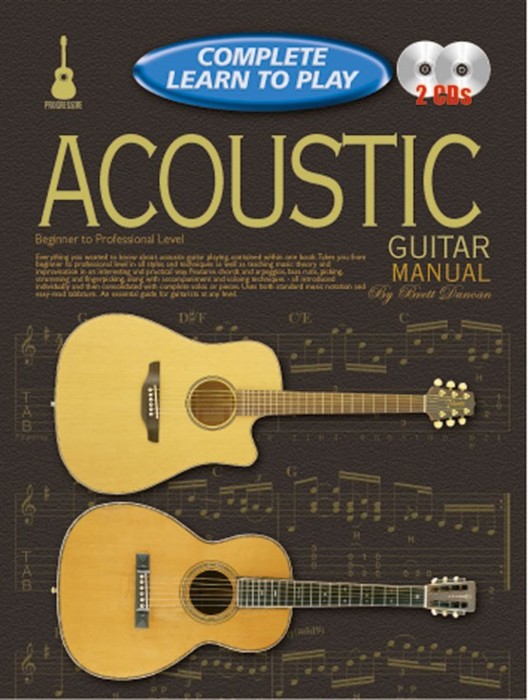 Complete Learn To Play Acoustic Guitar Manual +cd Sheet Music Songbook