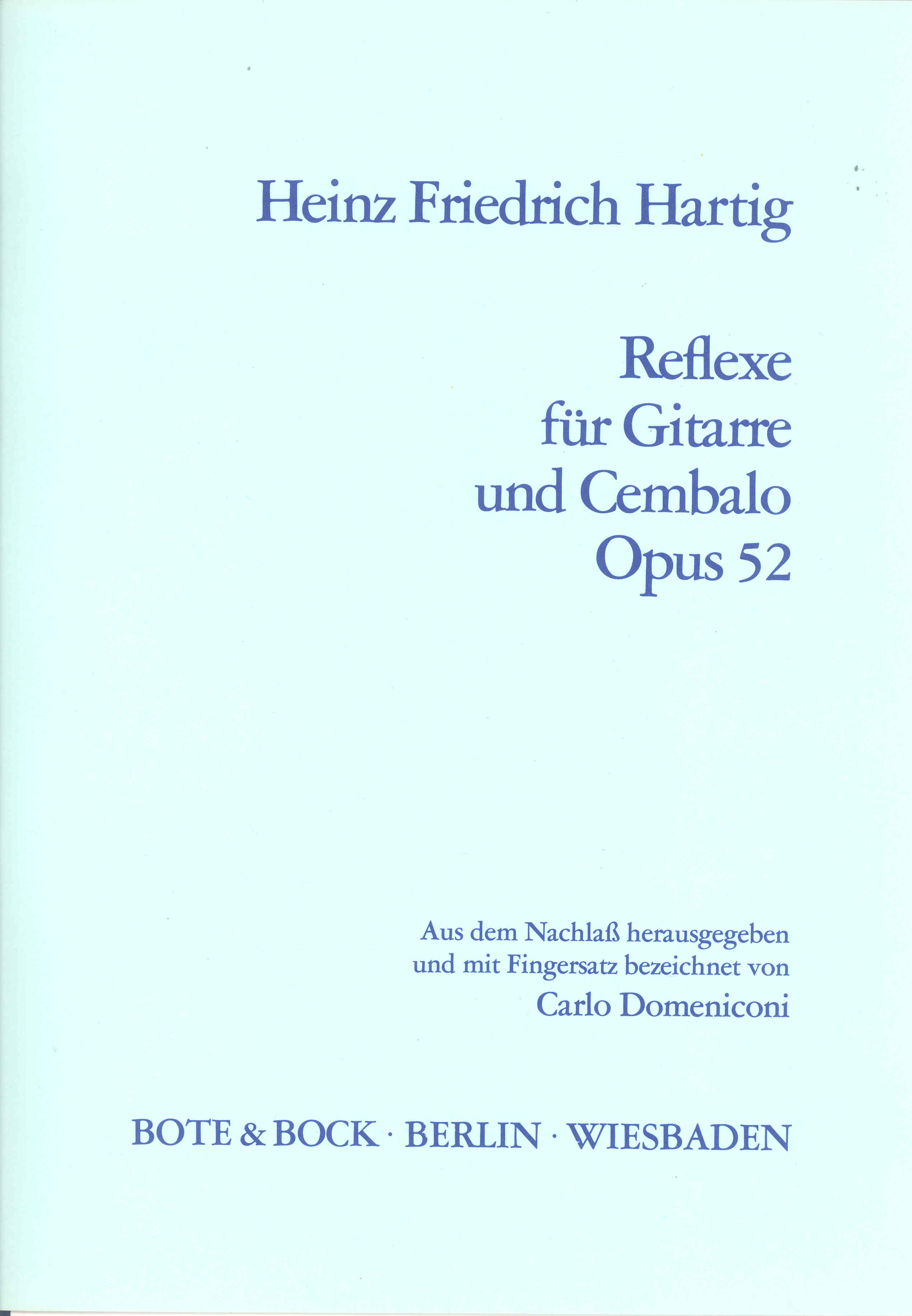 Hartig Reflexe Guitar Sheet Music Songbook