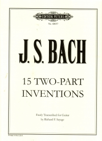 Bach Inventions (15) 2-part Sayage Guitar Sheet Music Songbook