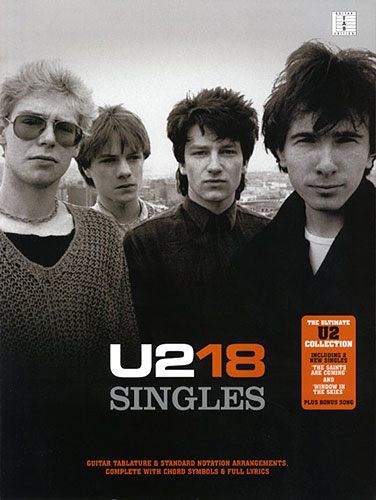 U2 18 Singles Guitar Tab Sheet Music Songbook