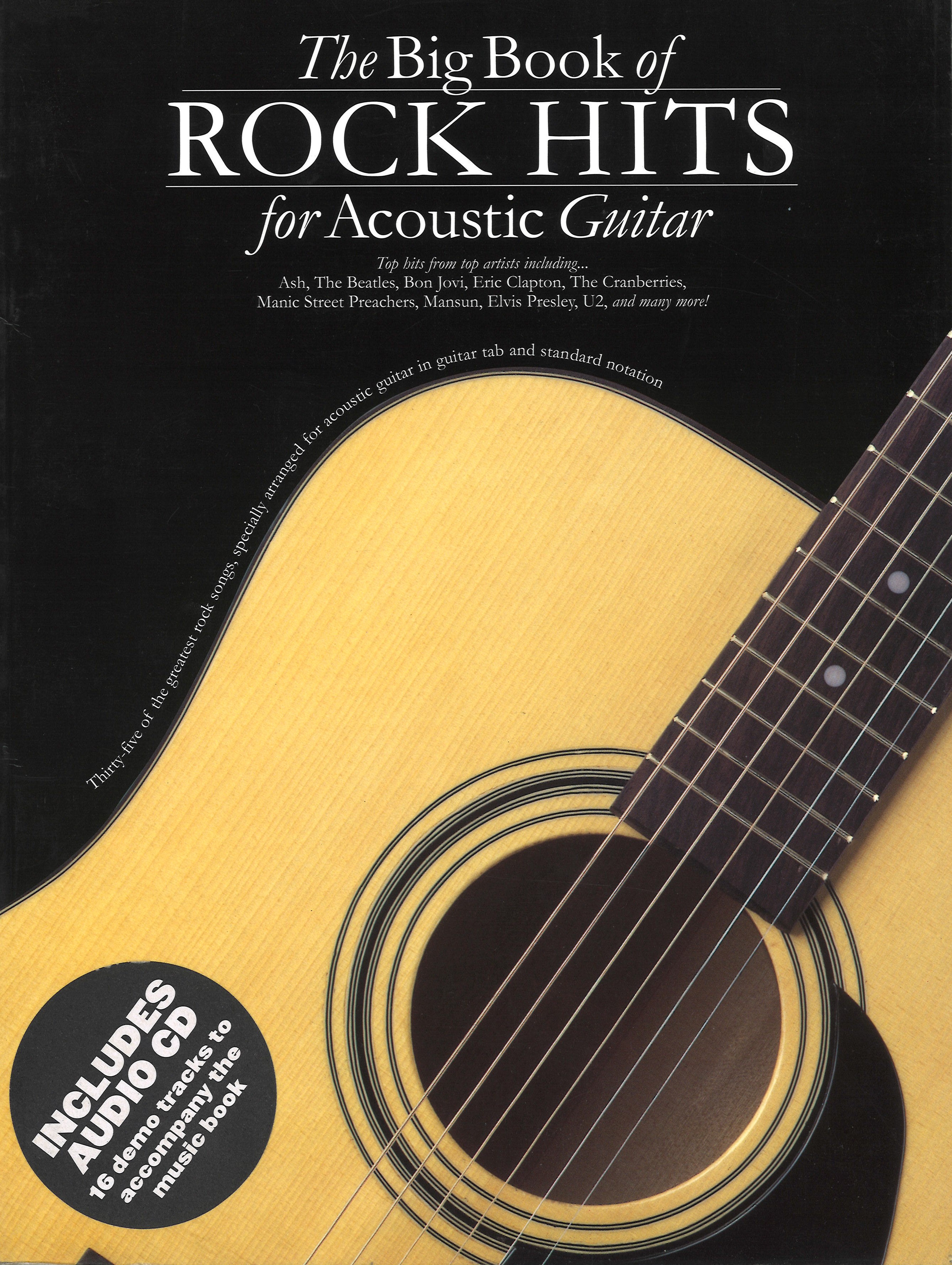 Big Book Of Rock Hits For Acoustic Guitar Bk & Cd Sheet Music Songbook