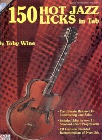 150 Hot Jazz Licks In Tab Wine Guitar Book & Cd Sheet Music Songbook