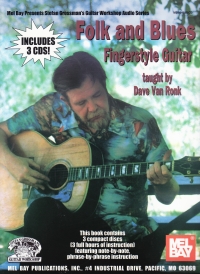 Folk & Blues Fingerstyle Guitar Book & 3 Cds Ronk Sheet Music Songbook