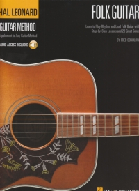 Hal Leonard Folk Guitar Method Book & Audio Sheet Music Songbook