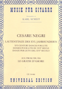 Negri Lute Dances Of The 16th Century Ed. Scheit Sheet Music Songbook