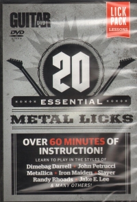 20 Essential Metal Licks Guitar Dvd Sheet Music Songbook