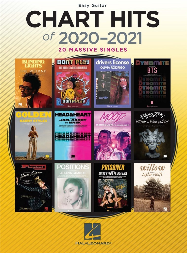 Chart Hits Of 2020-2021 Easy Guitar Sheet Music Songbook