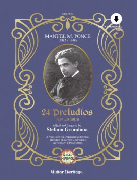 Ponce 24 Preludios Para Guitarra Book & Online Sheet Music Songbook