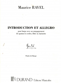 Ravel Introduction & Allegro Harp Part Sheet Music Songbook