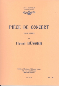Busser Piece De Concert Op.32 Harp Solo Sheet Music Songbook