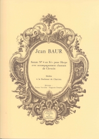 Baur Sonate No 4 Bb Harp & Piano Sheet Music Songbook