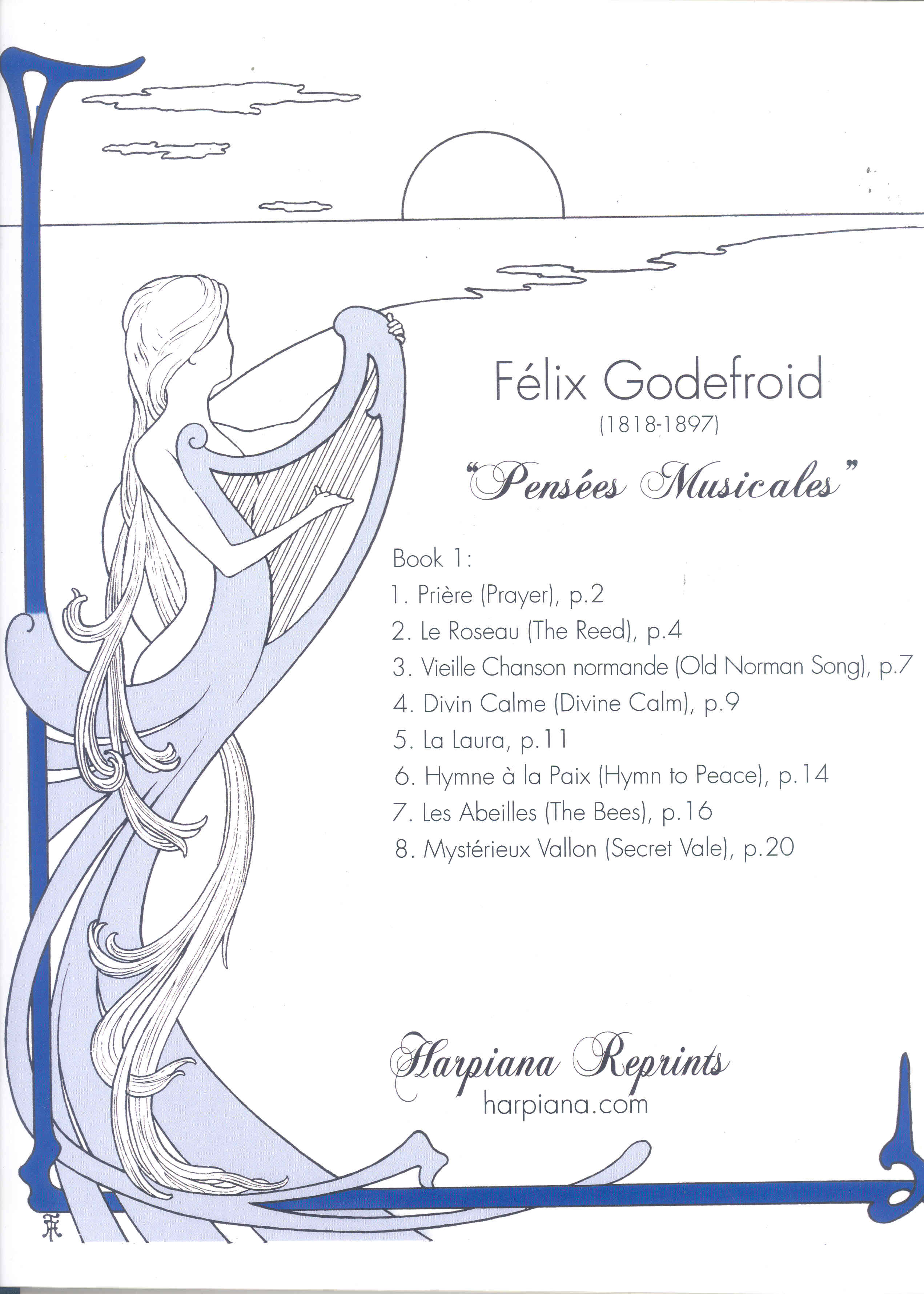 Godefroid Pensees Musicales Book 1 Harp Sheet Music Songbook