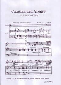 Hanmer Cavatina & Allegro (eb Horn & Pno) Sheet Music Songbook