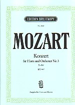 Mozart Concerto K447 No 3 Eb Kling Eb/f & Pf Sheet Music Songbook