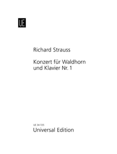 Strauss R Concerto No 1 Op11 Eb F/eb Part Horn/pf Sheet Music Songbook