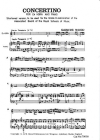 Wood Concertino Eb Horn Shortened Version Sheet Music Songbook