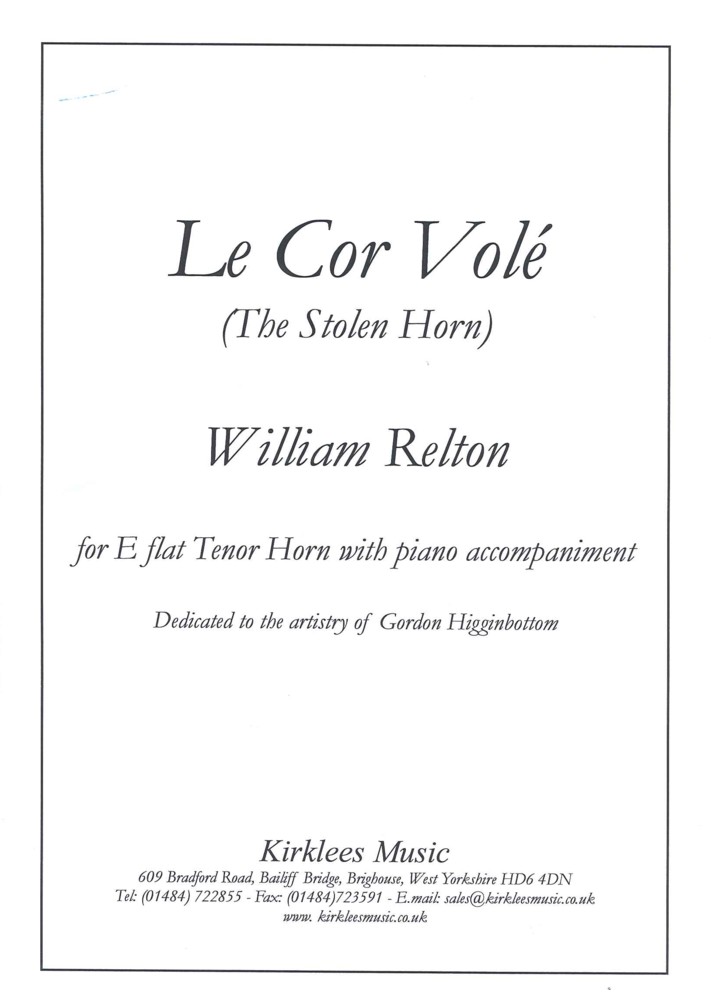 Relton Le Cor Vole (stolen Horn) Eb Tenor/pno Sheet Music Songbook