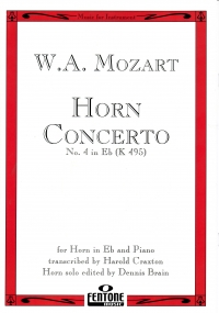 Mozart Concerto K495 No 4 Eb Brain Horn In Eb Sheet Music Songbook