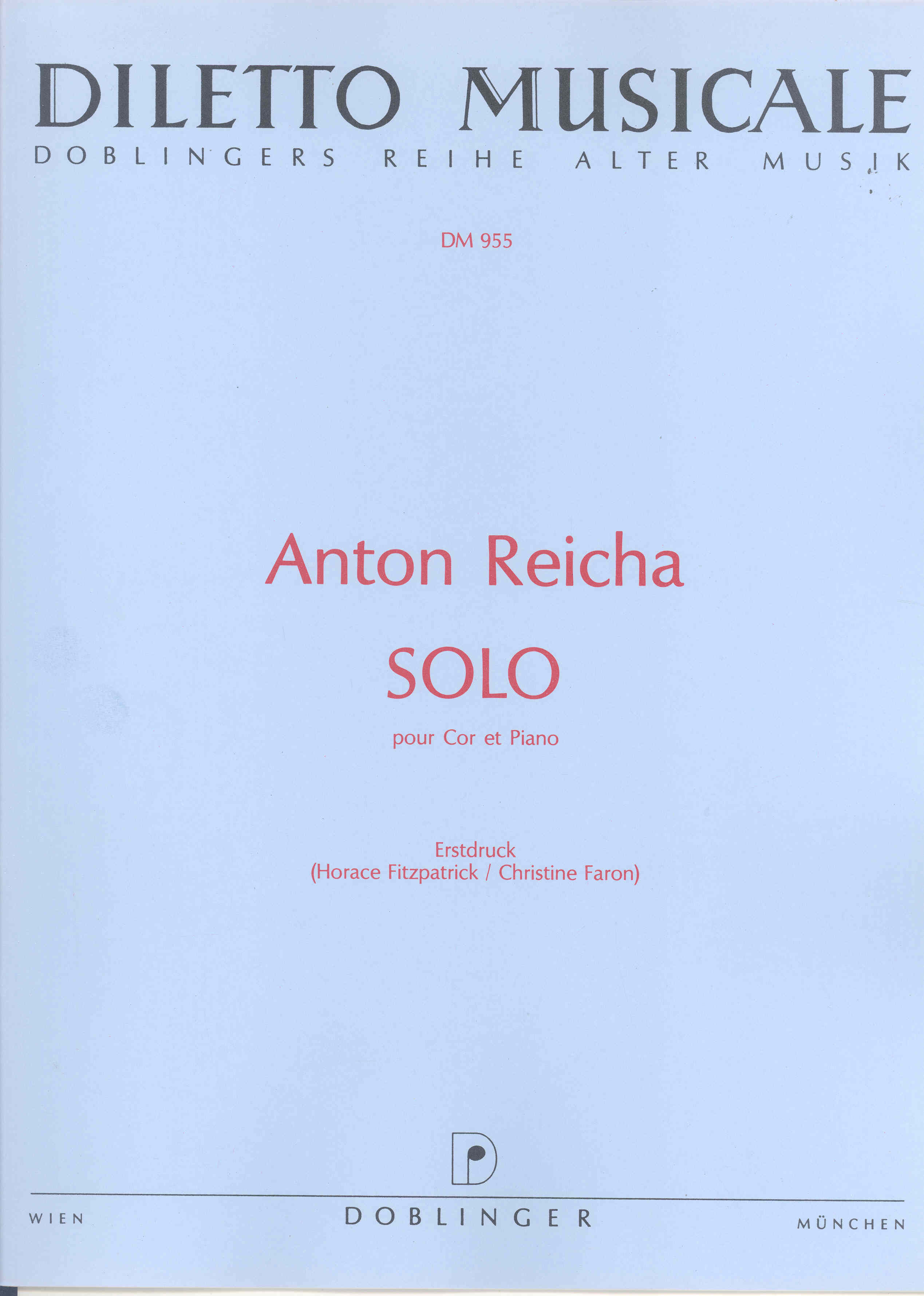 Reicha Solo In E Horn Sheet Music Songbook