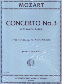 Mozart Concerto K447 No 3 Eb Chambers (horn In Eb) Sheet Music Songbook