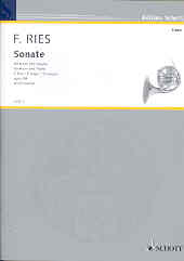 Ries Horn Sonata F Op34 Sheet Music Songbook