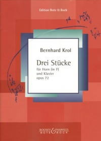 Krol 3 Pieces Op72 Sheet Music Songbook
