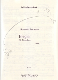 Baumann Elegia (1984) Sheet Music Songbook