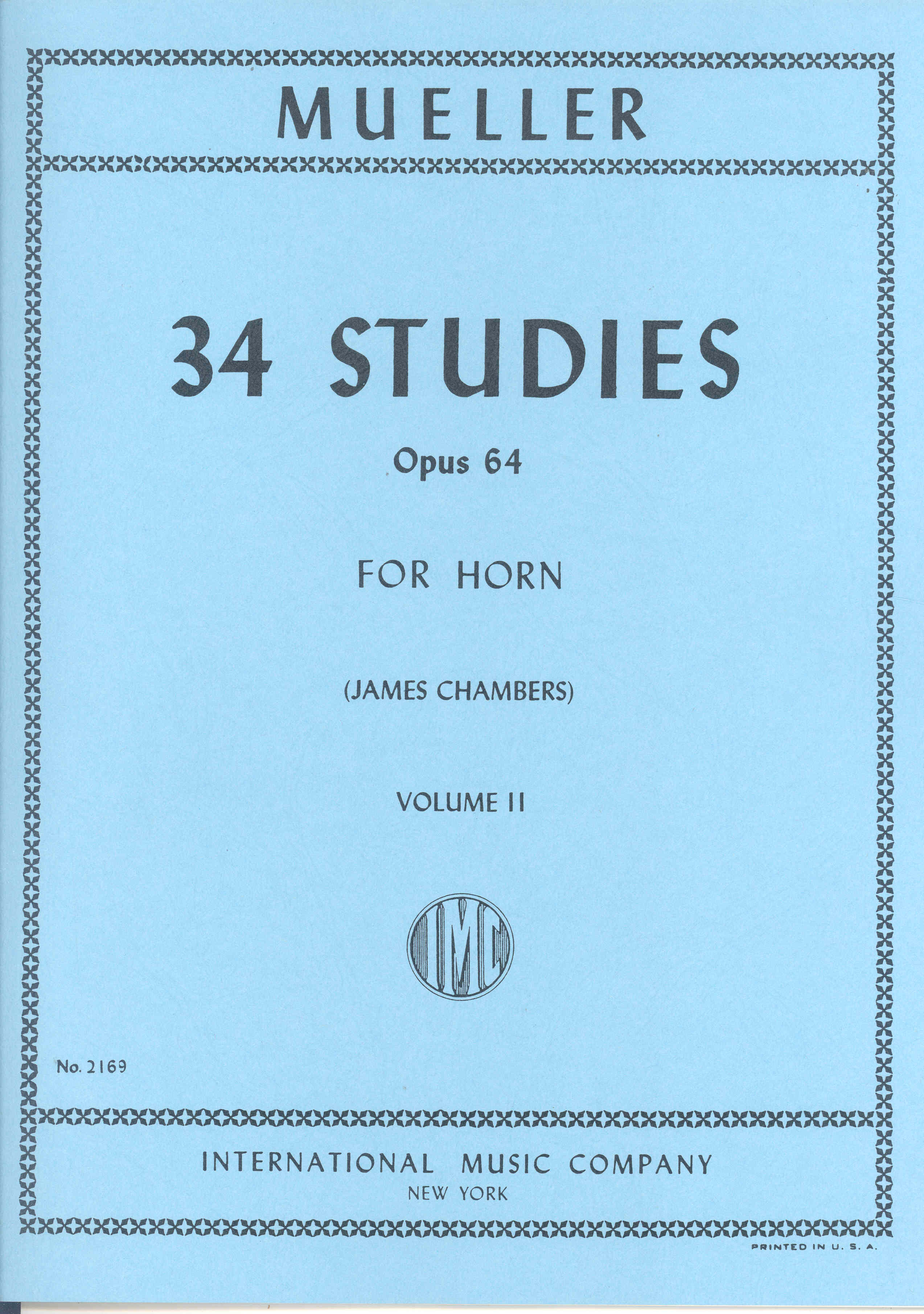 Mueller 34 Studies Op64 Vol 2 Chambers Horn Sheet Music Songbook