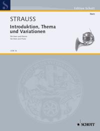 Strauss R Introduction Theme And Variations Horn Sheet Music Songbook