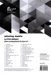 Winning Matrix Lawrance French Horn Piano Accomps Sheet Music Songbook