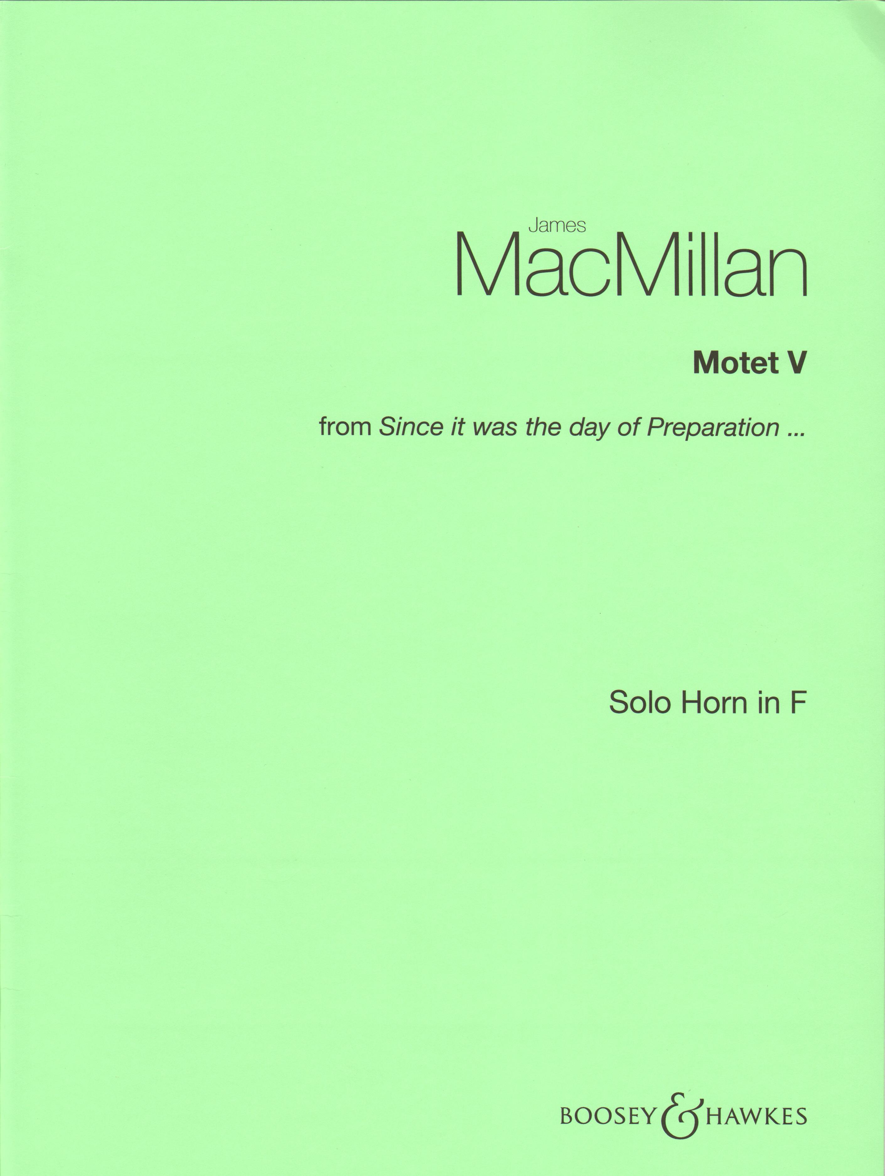 Macmillan Motet V Horn In F Sheet Music Songbook