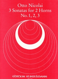 Nicolai Sonatas For 2 Horns, Nos 1 - 3 Sheet Music Songbook