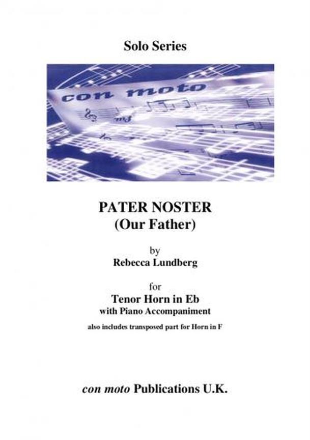 Lundberg Pater Noster Eb Horn & Piano Sheet Music Songbook