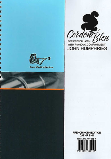 Cordon Bleu Humphries French Horn & Piano Sheet Music Songbook
