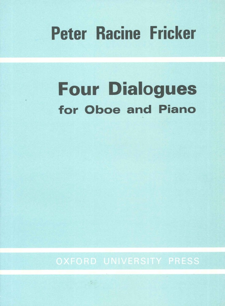 Fricker Four Dialogues Oboe Sheet Music Songbook