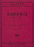 Gliere Andante Op35 No 4 Oboe & Piano Sheet Music Songbook